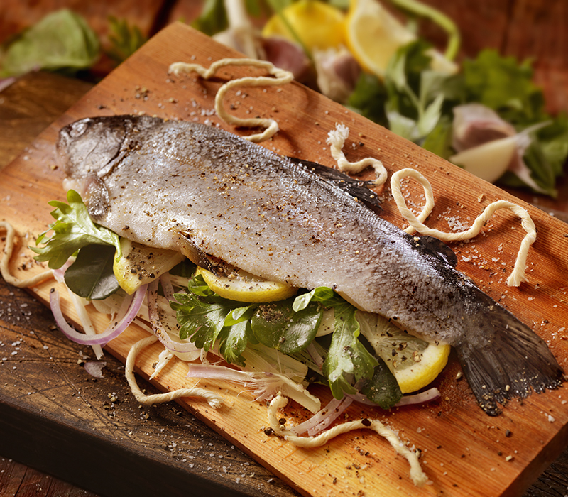 Cedar Planked Whole Trout